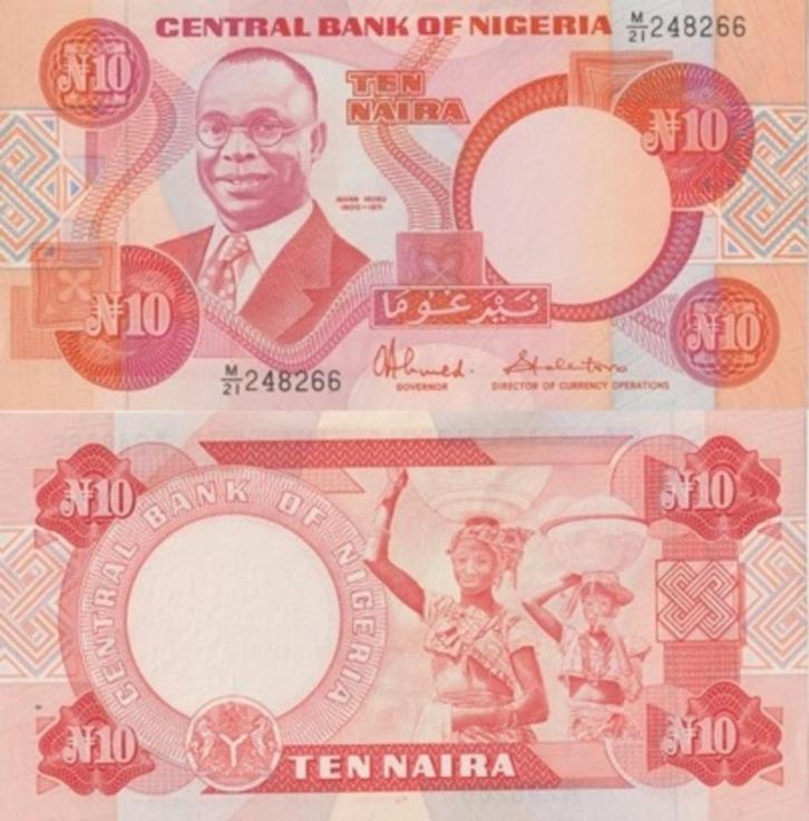 NIGERIA 1984 10 naira #25c UNC, Postzegels en Munten, Bankbiljetten | Afrika, Los biljet, Nigeria, Verzenden