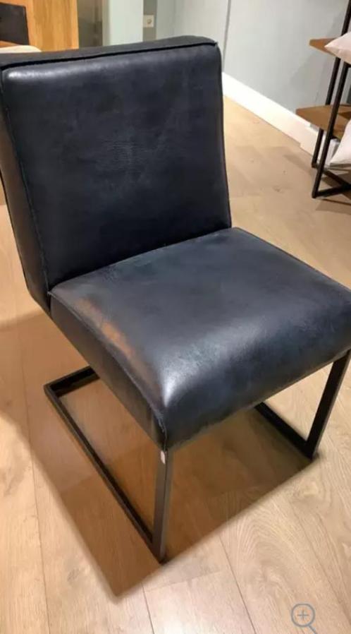 Showroom uitverkoop - Fred de la Bretoniere Eetkamerstoel, Huis en Inrichting, Stoelen, Nieuw, Eén, Leer, Metaal, Zwart, Ophalen