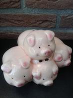 Grappige SPAARPOT <> Roze VARKENTJES <> 15x10 cm KERAMIEK, Ophalen of Verzenden, Gebruikt, Steen, Aardewerk of Keramiek, Dier