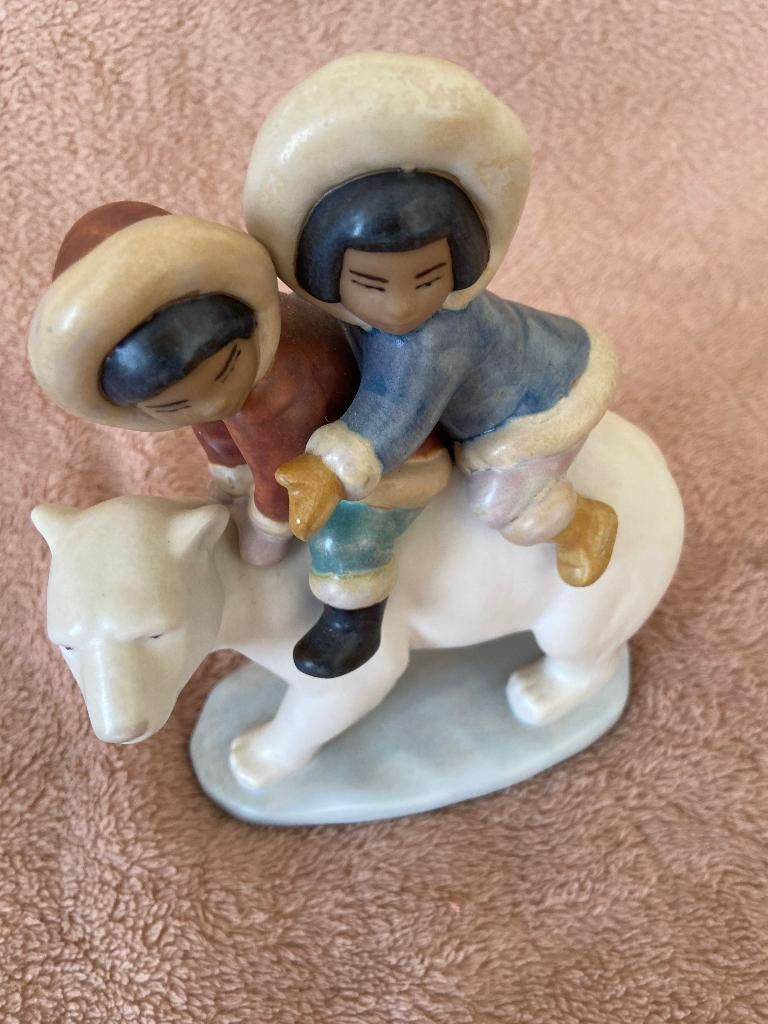 LLadro beeld eskimo met ijsbeer, Ophalen of Verzenden, Zo goed als nieuw, Mens