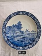 Delfts Blauw Wandbord - Polderlandschap ca 39cm, Ophalen