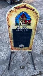 leffe reclame bord op veren voet, Ophalen, Gebruikt, Reclamebord, Plaat of Schild, Leffe