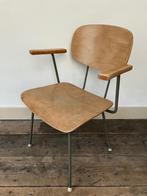 RARE Gispen 216 WIM RIETVELD stoel houten armleuningen 1952, Huis en Inrichting, Stoelen, Ophalen, Gebruikt, Bruin, Design