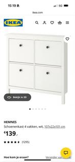 Ikea Hemnes Schoenenkast - Wit, 4 vakken, Huis en Inrichting, Kasten | Schoenenkasten, Ophalen of Verzenden, Gebruikt