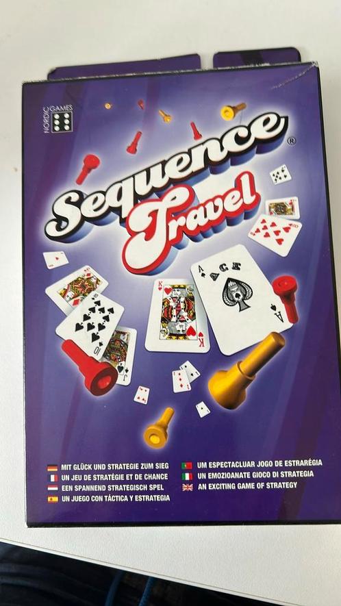 Sequence Travel, Hobby en Vrije tijd, Gezelschapsspellen | Bordspellen, Zo goed als nieuw, Een of twee spelers, Reisspel, Ophalen of Verzenden
