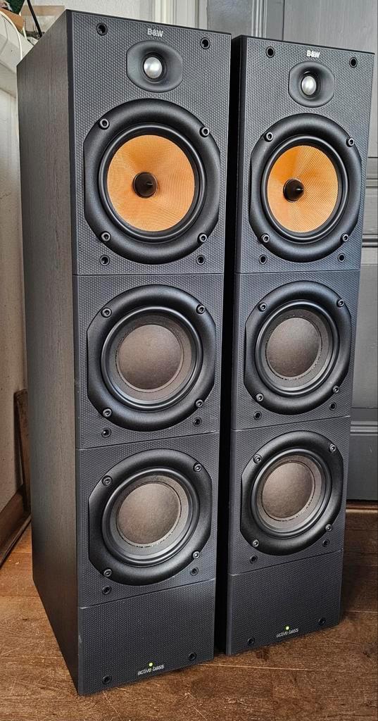 'B&W DM605 S2 dubbele actieve 130w subwoofers, 31kg,garantie, Audio, Tv en Foto, Luidsprekers, Refurbished, Front, Rear of Stereo speakers