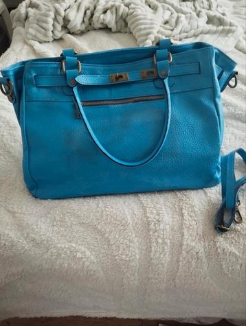 Italiaanse leren tas / aktetas blauw beschikbaar voor biedingen