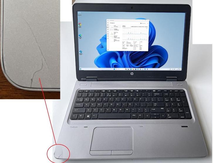 HP ProBook 650 G3, CPU i5 2.50GHz, 4/300GB,WIN11: scheurtjes, Computers en Software, Windows Laptops, Gebruikt, 15 inch, HDD, 2 tot 3 Ghz