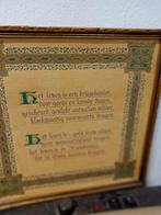 Oude spreuk in lijst, Ophalen of Verzenden