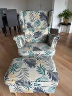 STRANDMON IKEA Stoel + Voetenbank, Huis en Inrichting, Fauteuils, Ophalen, Gebruikt, Stof, 75 tot 100 cm