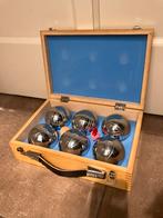 Jeu de Boules set 6 ballen in houten kist, Ophalen of Verzenden, Zo goed als nieuw, Bal