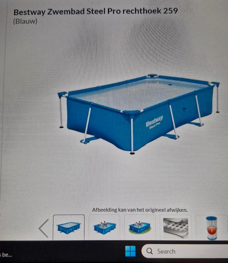 Bestway Zwembad Steel Pro Rechthoek 259cm, Tuin en Terras, Zwembaden, Gebruikt, Opzetzwembad, Minder dan 80 cm, 200 tot 400 cm