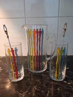 Longglazen met schenkkan verzilveren stampetjes, Glas of Glazen, Nieuw, Ophalen of Verzenden, Glas