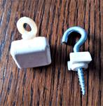 2  creme gordijnrail u rail eindstoppers, Ophalen of Verzenden, Gebruikt, Minder dan 100 cm