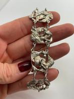 Z425 Prachtige zilveren brutalist armband, Sieraden, Tassen en Uiterlijk, Ophalen of Verzenden, Zo goed als nieuw, X, Zilver