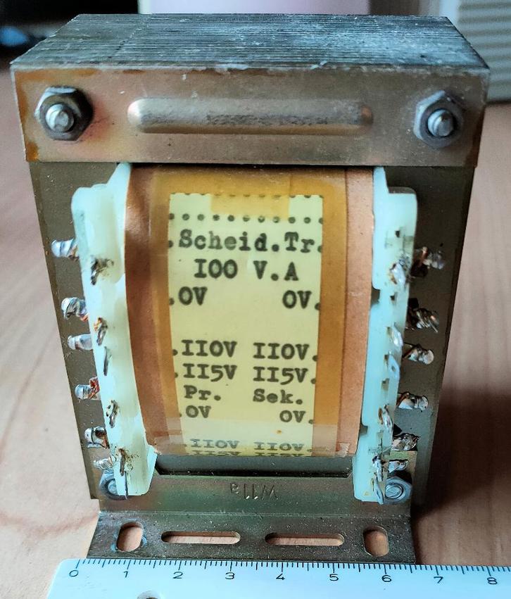 Scheidings /veiligheids / verhuis transformator 100VA, Hobby en Vrije tijd, Elektronica-componenten, Zo goed als nieuw, Ophalen