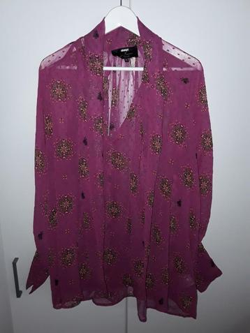 Eksept By Fred Roze Doorzichtige Blouse Met Print Maat 3XL beschikbaar voor biedingen