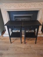 2 zwarte nachtkastjes met lade, Ophalen, Minder dan 45 cm, 55 tot 70 cm