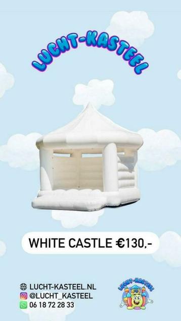 Wit springkussen bruiloft wedding babyshower White castle  beschikbaar voor biedingen