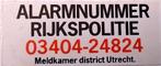 Alarmnummer Rijkspolitie - Meldkamer Utrecht, Ophalen of Verzenden, Overige soorten, Overige gebieden, Embleem of Badge