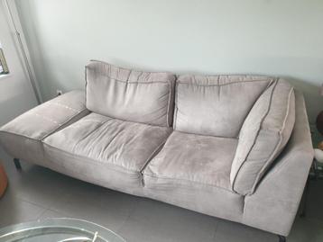Te koop, stoffen hoekbank (licht antracietgrijs) beschikbaar voor biedingen