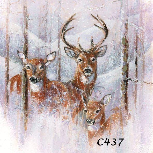 Servetten decoupage/bullet journal – Herten C437, Hobby en Vrije tijd, Knutselen, Nieuw, Materiaal, Verzenden