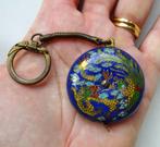 Jaren '60 Chinese cloisonne emaille rolmaat sleutelhanger, Antiek en Kunst, Antiek | Emaille, Ophalen of Verzenden