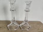Vintage set kandelaars Loodkristall 24 % 19 cm hoog, Antiek en Kunst, Antiek | Glas en Kristal, Ophalen of Verzenden