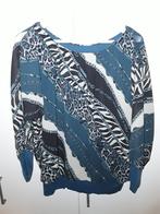 Made in Italy Blauw/Beige Ketting Print Blouse Maat XL, Kleding | Dames, Blouses en Tunieken, Made in Italy, Maat 46/48 (XL) of groter