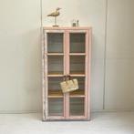Brocante antieke vitrinekast industieel gaas landelijke kast, 50 tot 100 cm, 25 tot 50 cm, Ophalen, Niet bekend