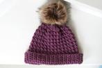 Paarse kindermuts, beanie, 2-3 jaar, gehaakte muts, Meisje, Handgemaakt, Nieuw, Ophalen of Verzenden