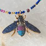 Robijn lapis lazuli vlinder geluk beschermt SALE, Sieraden, Tassen en Uiterlijk, Kettingen, Ophalen of Verzenden, Nieuw, Steen of Mineraal