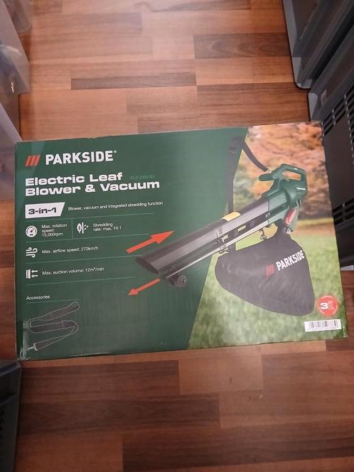 Parkside Elektrische Bladblazer & Zuiger - Nieuw!, Tuin en Terras, Bladblazers, Nieuw, Handgedragen, Elektrisch, Met opvangzak