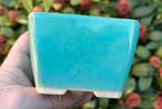 Bonsai pot Turquoise geglazuurd Japans aardewerk 9,8x9,7x6,6, Tuin en Terras, Vierkant, Ophalen of Verzenden, Zo goed als nieuw