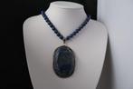 LAPIS LAZULI ketting/oorhanger-set, Nieuw, Met edelsteen, Zilver, Verzenden