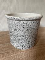 Zwart wit bewerkte Bloempot, Gebruikt, Rond, Binnen, Ophalen of Verzenden