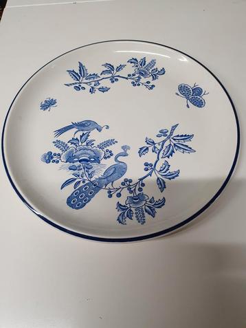 Boch Belgium Paon Blue serveerschaal vintage blauw wit beschikbaar voor biedingen