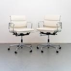 2x Vitra Eames bureaustoel EA 217 Wit Leer - Chroom, Huis en Inrichting, Bureaustoelen, Wit, Ophalen of Verzenden, Zo goed als nieuw