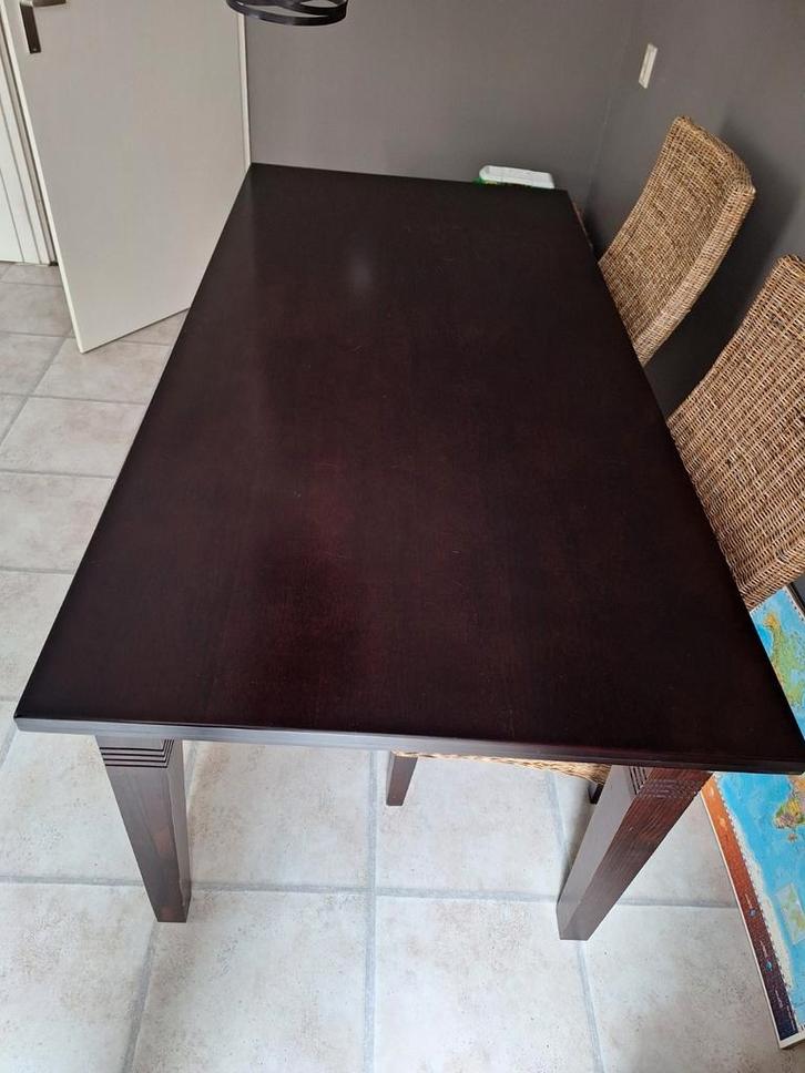 bombay  eettafel donkerbruin, Huis en Inrichting, Tafels | Eettafels, Gebruikt, 50 tot 100 cm, 150 tot 200 cm, Rechthoekig, Ophalen