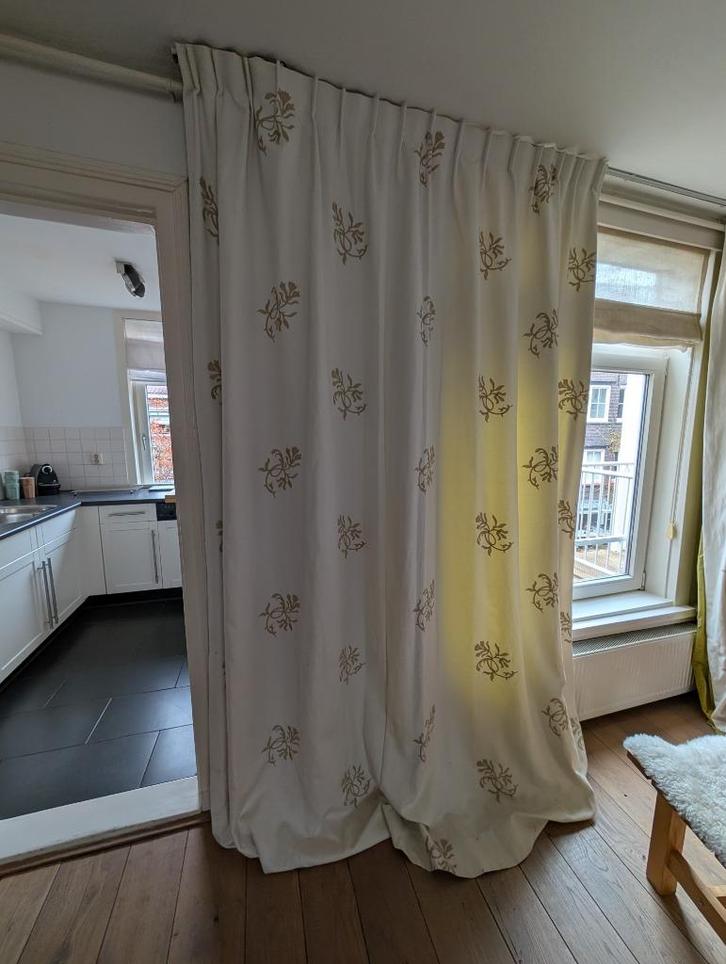 Zeer goede kwaliteit gordijnen met binnenvoering, Huis en Inrichting, Stoffering | Gordijnen en Lamellen, Gebruikt, 200 cm of meer