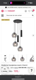 Moderne eetkamer hanglamp zwart - Gianni - NIEUW in doos!, Kunststof, Ophalen of Verzenden, Zo goed als nieuw, 75 cm of meer