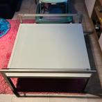Gratis ophalen: Metalen salontafel met glasplaat, Huis en Inrichting, Tafels | Salontafels, Ophalen, Gebruikt, 100 tot 150 cm