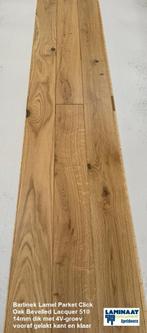 Lamel Parket click Oak Bevelled Lac. 510 14mm dik Barlinek, Parket, Bruin, 75 m² of meer, Nieuw
