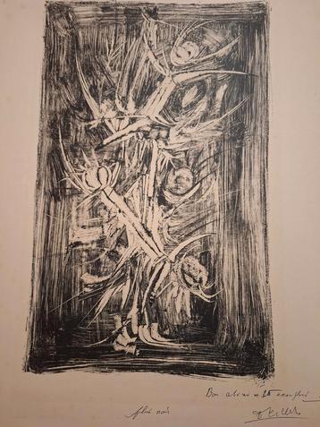 Litho Wilde Bloemen - Gesigneerd G. Keller beschikbaar voor biedingen