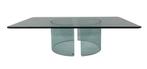 Glazen vintage design tafel Galotti & Radice, Ophalen, 50 tot 100 cm, Minder dan 50 cm, Rechthoekig