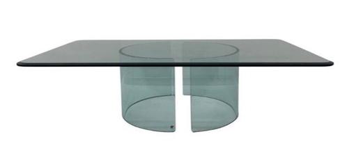 Glazen vintage design tafel Galotti & Radice, Huis en Inrichting, Tafels | Salontafels, Zo goed als nieuw, Minder dan 50 cm, 50 tot 100 cm