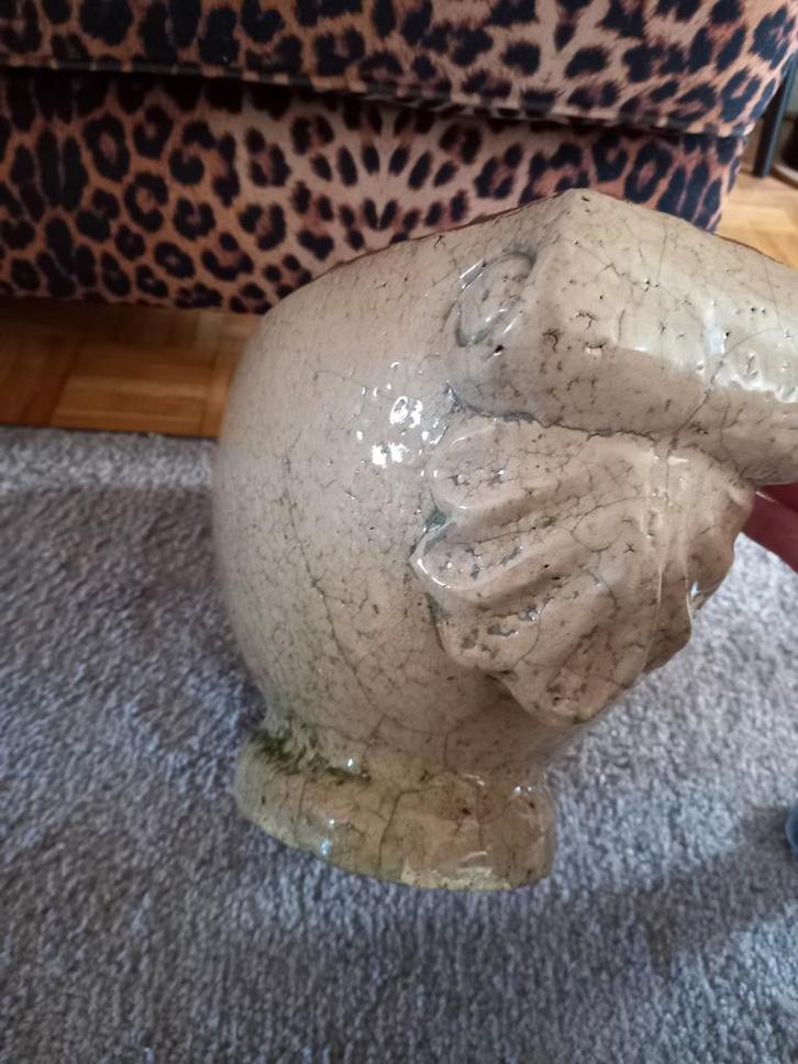 Ovale plantenbak geglazuurde Teraccota, Antiek en Kunst, Curiosa en Brocante, Ophalen of Verzenden
