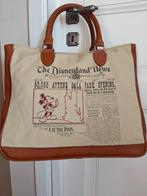 Prachtige vintage Donaldson handtas leder & linnen print The, Ophalen of Verzenden, Gebruikt, Bruin, Handtas