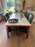 Eettafel met 6 stoelen en bijpassende sidetable, 200 cm of meer, 50 tot 100 cm, Robuust, Teakhout