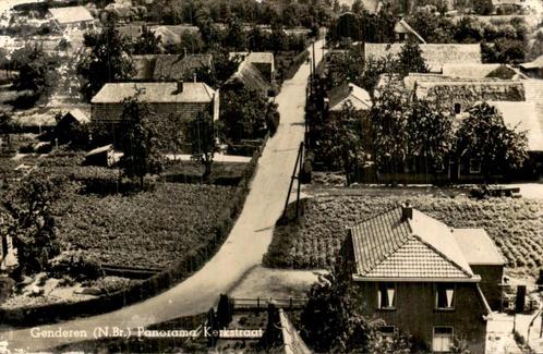 Panorama Kerkstraat Genderen, Verzamelen, Ansichtkaarten | Nederland, Gelopen, Noord-Brabant, 1940 tot 1960, Ophalen of Verzenden